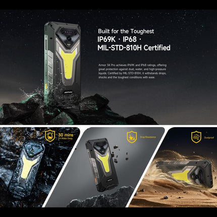 Ulefone Armor 34 Pro, 16GB+512GB, Night Vision, IP68/IP69K Rugged Phone, 6.95 inch Android 15 MediaTek Dimensity 7300 Octa Core, Network: 5G, NFC, OTG
