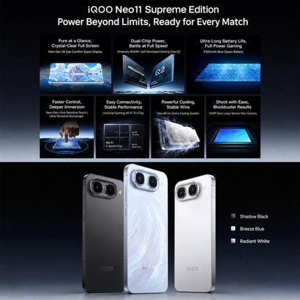 vivo iQOO Neo11 Ultra, 12GB+256GB, Ultrasonic 3D Fingerprint, 6.83 inch Android 16 OriginOS 6 Dimensity 9500M Octa Core, OTG, NFC, Network: 5G, 12GB+256GB