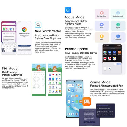 Blackview WAVE 9C, 4GB+128GB, 6.56 inch Android 15 Unisoc T603 SC9863A Octa Core, Network: 4G, OTG, 4GB+128GB