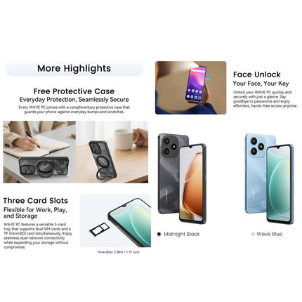 Blackview WAVE 9C, 4GB+128GB, 6.56 inch Android 15 Unisoc T603 SC9863A Octa Core, Network: 4G, OTG, 4GB+128GB