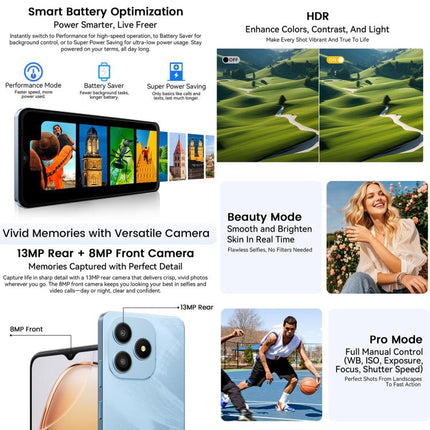 Blackview WAVE 9C, 4GB+128GB, 6.56 inch Android 15 Unisoc T603 SC9863A Octa Core, Network: 4G, OTG, 4GB+128GB