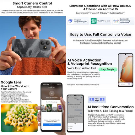 Blackview WAVE 9C, 4GB+128GB, 6.56 inch Android 15 Unisoc T603 SC9863A Octa Core, Network: 4G, OTG, 4GB+128GB