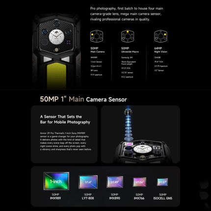 Ulefone Armor 29 Pro Thermal Version Rugged Phone, 16GB+512GB, Night Vision, 6.67 inch + 1.04 inch Android 15 MediaTek Dimensity 7400 Octa Core, Network: 5G, OTG, NFC