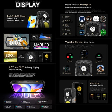 Ulefone Armor 29 Pro Rugged Phone, 16GB+512GB, Night Vision, 6.67 inch + 1.04 inch Android 15 MediaTek Dimensity 7400 Octa Core, Network: 5G, OTG, NFC, Armor 29 Pro