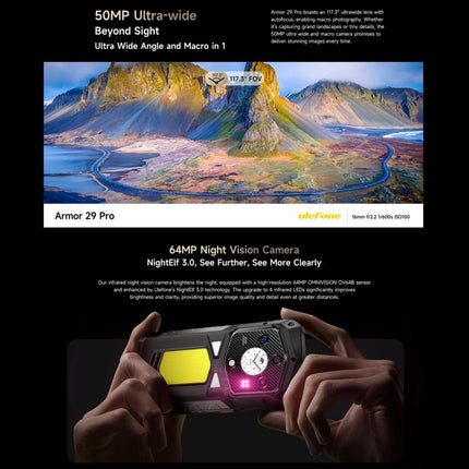 Ulefone Armor 29 Pro Rugged Phone, 16GB+512GB, Night Vision, 6.67 inch + 1.04 inch Android 15 MediaTek Dimensity 7400 Octa Core, Network: 5G, OTG, NFC, Armor 29 Pro