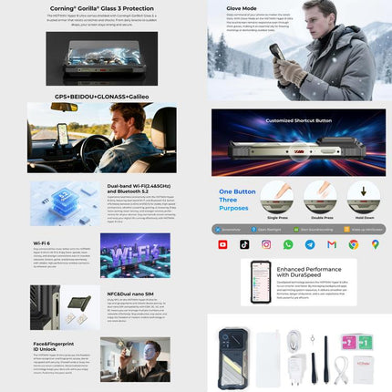 HOTWAV Hyper 8 Ultra Walkie-talkie Rugged Phone, 12GB+512GB, 6.8 inch Android 15 MediaTek MT8791 Dimensity 7050 Octa Core, Network: 5G, OTG, NFC, Hyper 8 Ultra