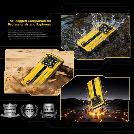 Oukitel WP60 Rugged Phone, 16GB+512GB, Night Vision, 108MP Camera, Side Fingerprint, 7.2 inch Android 15 MediaTek Dimensity 7025 Octa Core, NFC, OTG, Network: 5G, 16GB+512GB