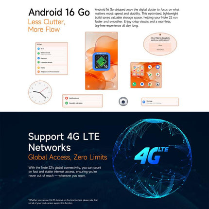 Ulefone Note 22, 3GB+32GB, 5.0 inch Android 16 Go Unisoc T7100 Octa Core, Network: 4G, OTG