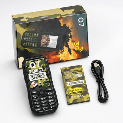 Q7 3G Key Phone, 3600mAh Battery, 2.4 inch, SOS, 21 Keys, Dual SIM, Network: 3G, Support Whatsapp, Facebook