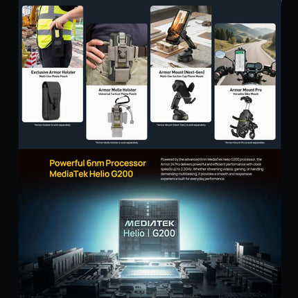 Ulefone Armor 24 Pro IP68/IP69K Rugged Phone, 12GB+256GB, 6.78 inch Android 16 MediaTek Helio G200 Octa Core, Network: 4G, NFC, OTG