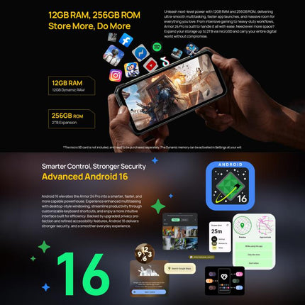 Ulefone Armor 24 Pro IP68/IP69K Rugged Phone, 12GB+256GB, 6.78 inch Android 16 MediaTek Helio G200 Octa Core, Network: 4G, NFC, OTG
