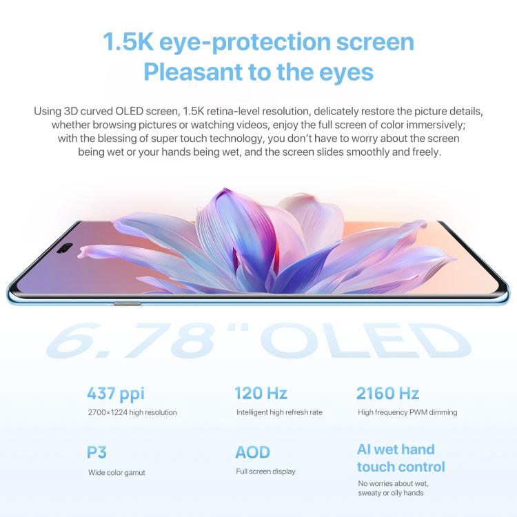 HUAWEI Enjoy 70X Vitality Edition, 8GB+256GB, Screen Fingerprint Identification, 6.78 inch HarmonyOS 4.2 Octa Core, OTG, Not Support Google Play, 8GB+256GB
