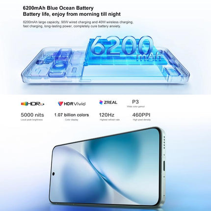 vivo X200s, 16GB+1TB, Face ID / 3D Ultrasonic Fingerprint, 6.67 inch OriginOS 5 / Android 15 Dimensity 9400+ Octa Core, OTG, NFC, Network: 5G, Support Google Play