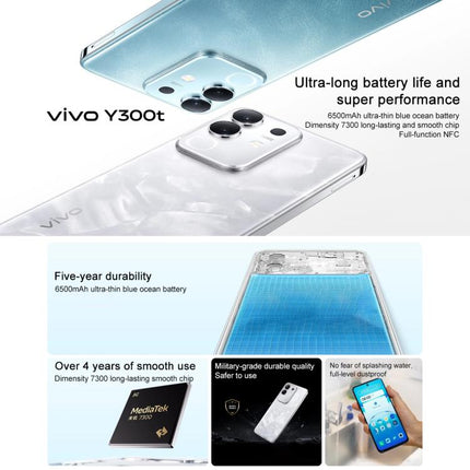 vivo Y300t, 8GB+128GB, Face ID / Side Fingerprint,  6.72 inch Android 15 OriginOS 5 Dimensity 7300 Octa Core, OTG, NFC, Network: 5G
