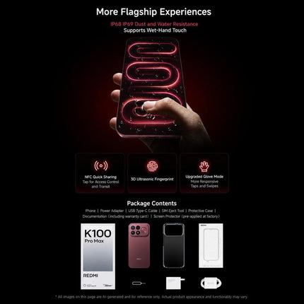 Xiaomi Redmi K100 Pro Max, 16GB+1TB, 6.9 inch Xiaomi HyperOS 3 Snapdragon 8 Elite Gen 5 Octa Core, NFC, Network: 5G, 16GB+1TB