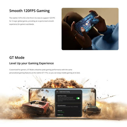 Realme 14 Pro, 16GB+512GB, Screen Fingerprint Identification, 6.77 inch Realme UI 6.0 Dimensity 7300 Octa Core, NFC, Network: 5G