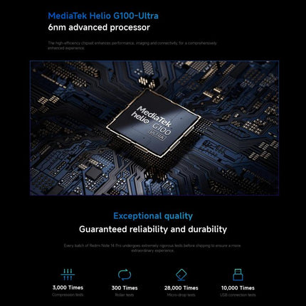 Xiaomi Redmi Note 14 Pro 4G Global, 8GB+256GB, In-screen Fingerprint, 6.67 inch Xiaomi HyperOS Helio G100-Ultra Octa Core, NFC, Network: 4G, Note 14 Pro 4G, 8GB+256GB(Black)