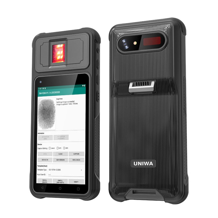 UNIWA F501 Handheld Scanner Phone with Fingerprint Reader, 2GB+32GB, 5.0 inch Android 12, MT6762 Octa Core, 4G Network, AU Plug, AU Plug