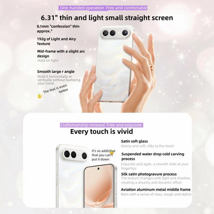 vivo S50 Pro mini, 16GB+512GB, 3D Fingerprint, 6.31 inch Android 16 OriginOS 6 Snapdragon 8 Gen 5 Octa Core, OTG, NFC, Network: 5G, Support Google Play, 16GB+512GB