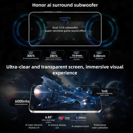 Honor WIN, 12GB+512GB, 3D Ultrasonic Fingerprint, 10000mAh Battery, 6.83 inch MagicOS 10.0 / Android 16 Snapdragon 8 Elite Gen 5 Octa Core, Network: 5G, NFC, OTG, 12GB+512GB