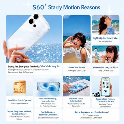 vivo S60, 12GB+256GB, 6.59 inch Android 16 OriginOS 6 Snapdragon 8s Gen 3 Octa Core, OTG, NFC, Network: 5G, Support Google Play, 12GB+256GB