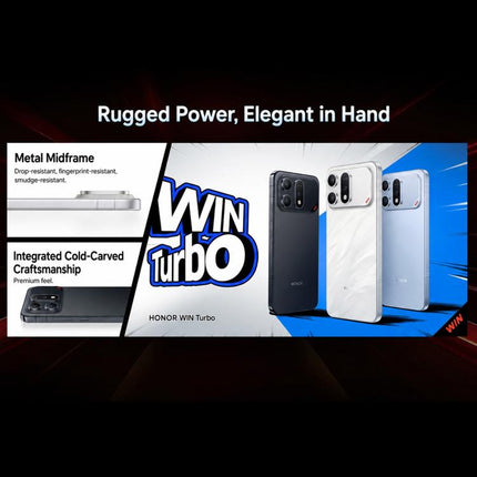 Honor WIN Turbo, 12GB+256GB, 10000mAh Battery, 6.79 inch MagicOS 10.0 / Android 16 Dimensity 8500 Racing Edition Octa Core, Network: 5G, NFC, OTG, 12GB+256GB