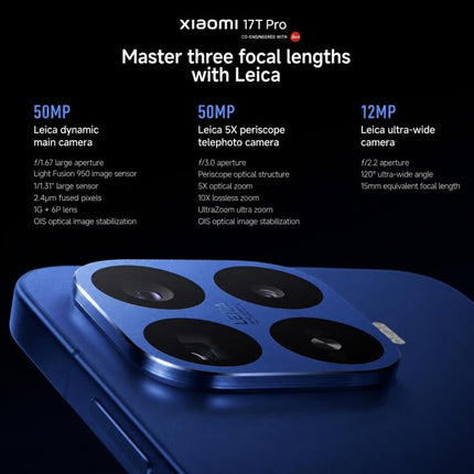 Xiaomi 17T Pro, 16GB+512GB, Screen Fingerprint, 6.83 inch Xiaomi HyperOS 3 Dimensity 9500 Octa-Core, NFC, Network: 5G, 16GB+512GB
