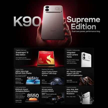 Xiaomi Redmi K90 Ultra, 16GB+256GB, 6.83 inch Xiaomi HyperOS 3 Snapdragon 8 Elite Octa Core, NFC, Network: 5G, 16GB+256GB