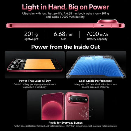 HUAWEI Pura X View, 12GB+1TB, Side Fingerprint Identification, 6.39 inch HarmonyOS 7.0 Kirin 9030S Octa Core, NFC, OTG, Not Support Google Play, 12GB+1TB