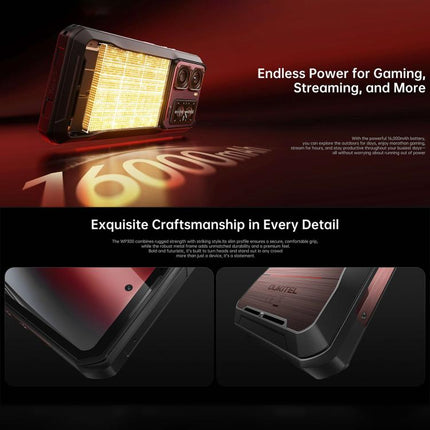 Oukitel WP300 Rugged Phone with Watch, 12GB+512GB, 6.8 inch Android 15 MediaTek Dimensity 7050 Octa Core, NFC, OTG, Network: 5G