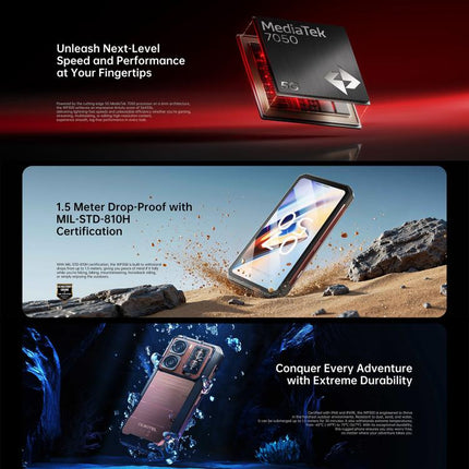 Oukitel WP300 Rugged Phone with Watch, 12GB+512GB, 6.8 inch Android 15 MediaTek Dimensity 7050 Octa Core, NFC, OTG, Network: 5G