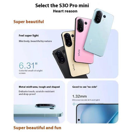 vivo S30 Pro mini, 16GB+512GB, Screen Fingerprint Identification, 6.31 inch Android 15 Dimensity 9300+ Octa Core, OTG, NFC, Network: 5G, Support Google Play, 16GB+512GB