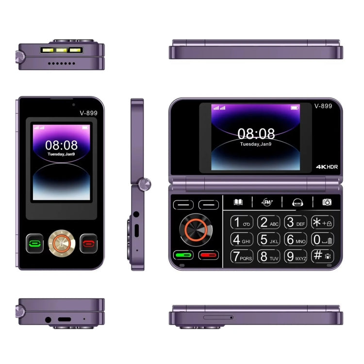 SOYES V-899, 32MB+64MB, 2.4 inch + 2.8 inch Display MTK6261D CPU, BT 3.0, Network: 2G, Dual SIM