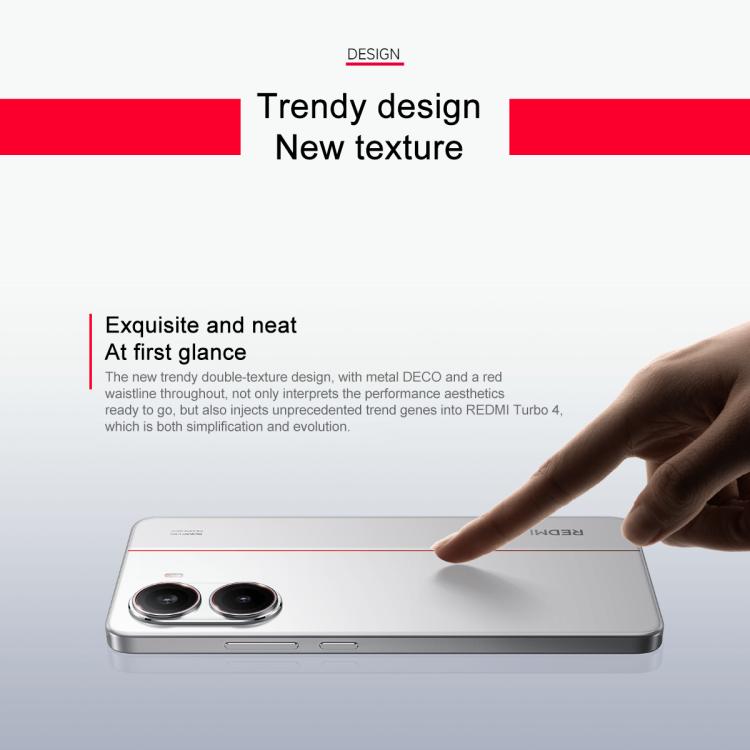 Xiaomi REDMI Turbo 4, 16GB+256GB, 6.67 inch Xiaomi HyperOS 2 Dimensity 8400-Ultra Octa Core 3.0GHz, NFC, Network: 5G, 16GB+256GB