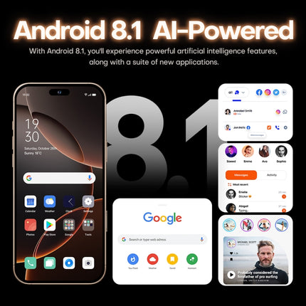 i16 Pro Max / A08A, 3GB+64GB, 6.73 inch Screen, Face Identification, Android 8.1 MTK6753 Octa Core, Network: 4G, Dual SIM, AU Plug