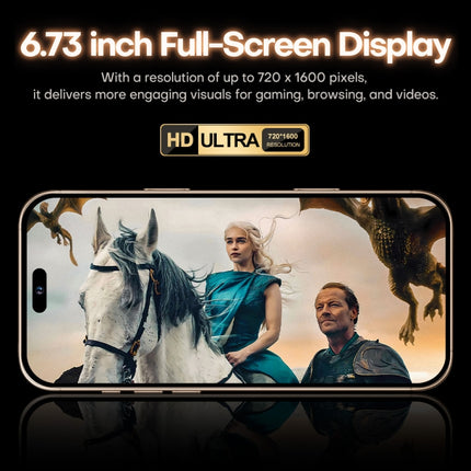 i16 Pro Max / A08A, 3GB+64GB, 6.73 inch Screen, Face Identification, Android 8.1 MTK6753 Octa Core, Network: 4G, Dual SIM, EU Plug, i16 Pro Max / A08A, EU Plug