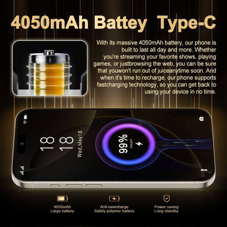 i16 Pro Max / Q5A, 6GB+128GB, 6.5 inch Screen, Face Identification, Android 10 MTK6762 Octa Core, OTG, NFC, Network: 4G, Dual SIM, UK Plug