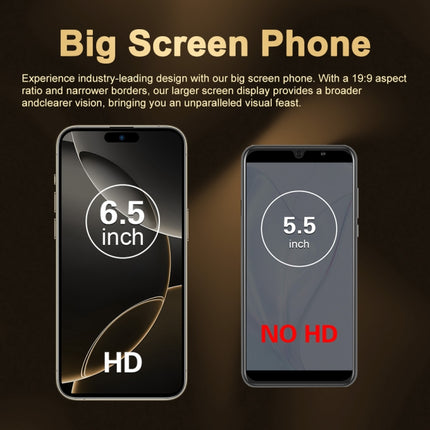 i16 Pro Max / Q5A, 6GB+128GB, 6.5 inch Screen, Face Identification, Android 10 MTK6762 Octa Core, OTG, NFC, Network: 4G, Dual SIM, UK Plug