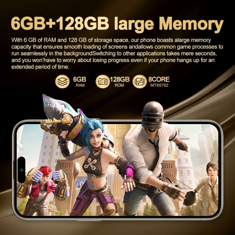 i16 Pro Max / Q5A, 6GB+128GB, 6.5 inch Screen, Face Identification, Android 10 MTK6762 Octa Core, OTG, NFC, Network: 4G, Dual SIM, UK Plug