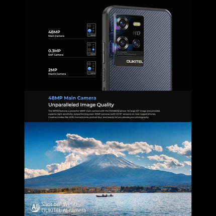 Teléfono robusto Oukitel WP50 5G, 4 GB + 256 GB, 6,6 pulgadas, Android 14.0, MediaTek Dimensity 6100+, ocho núcleos, 3,0 GHz, NFC, OTG, red: 5G