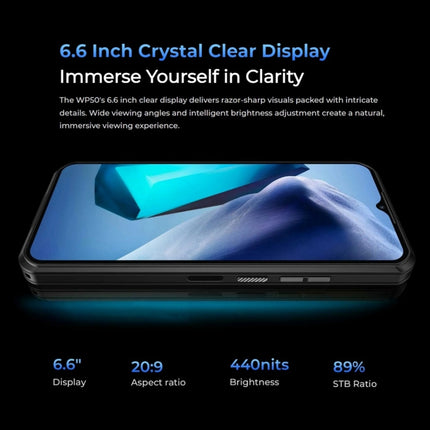 Teléfono robusto Oukitel WP50 5G, 4 GB + 256 GB, 6,6 pulgadas, Android 14.0, MediaTek Dimensity 6100+, ocho núcleos, 3,0 GHz, NFC, OTG, red: 5G