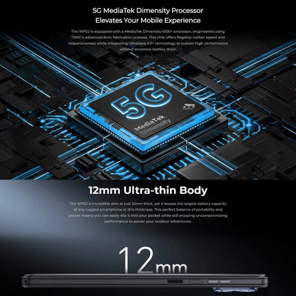 Teléfono robusto Oukitel WP52 5G, 4 GB + 256 GB, 6,6 pulgadas, Android 14.0, MediaTek Dimensity 6100+, ocho núcleos, 3,0 GHz, NFC, OTG, red: 5G, WP52