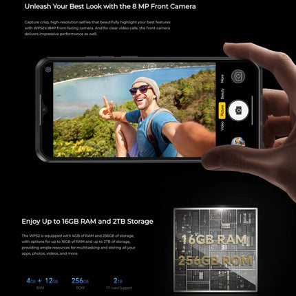 Teléfono robusto Oukitel WP52 5G, 4 GB + 256 GB, 6,6 pulgadas, Android 14.0, MediaTek Dimensity 6100+, ocho núcleos, 3,0 GHz, NFC, OTG, red: 5G, WP52