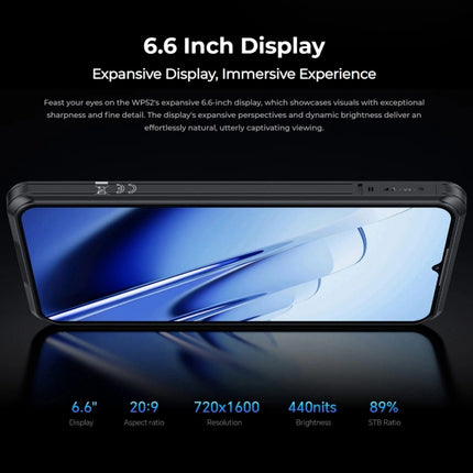 Teléfono robusto Oukitel WP52 5G, 4 GB + 256 GB, 6,6 pulgadas, Android 14.0, MediaTek Dimensity 6100+, ocho núcleos, 3,0 GHz, NFC, OTG, red: 5G, WP52