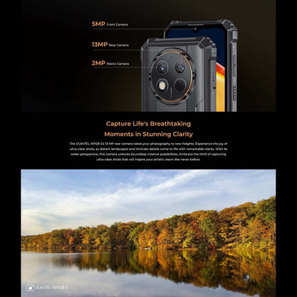 Teléfono robusto Oukitel WP28 S IP68/IP69K, 4 GB + 128 GB, huella dactilar, 6,52 pulgadas Unisoc T606 Octa-core, NFC, OTG, red: 4G, WP28 S