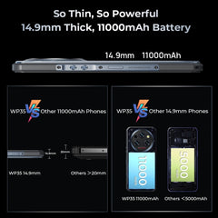 Teléfono robusto Oukitel WP35 5G, 8 GB + 256 GB, identificación de huellas dactilares IP68 / IP69K, 11000 mAh, 6,6 pulgadas MediaTek Dimensity 6100+ Octa Core, NFC, OTG, red: 5G, WP35 5G