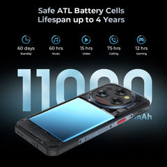 Teléfono robusto Oukitel WP35 5G, 8 GB + 256 GB, identificación de huellas dactilares IP68 / IP69K, 11000 mAh, 6,6 pulgadas MediaTek Dimensity 6100+ Octa Core, NFC, OTG, red: 5G, WP35 5G