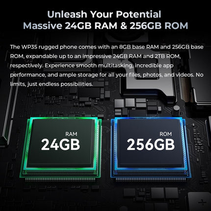 Teléfono robusto Oukitel WP35 5G, 8 GB + 256 GB, identificación de huellas dactilares IP68 / IP69K, 11000 mAh, 6,6 pulgadas MediaTek Dimensity 6100+ Octa Core, NFC, OTG, red: 5G, WP35 5G