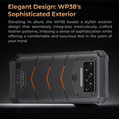 Oukitel WP38 Rugged Phone, 12GB+256GB, IP68/IP69K, Fingerprint Identification, 10600mAh, 6.52 inch MediaTek MT8788 Octa Core, NFC, OTG, Network: 4G