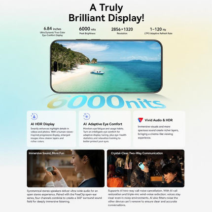 Huawei nova 16 Ultra, 12GB+1TB, Side Fingerprint Identification, 6.84 inch HarmonyOS 6.1 Kirin 9010S Octa Cora, NFC, OTG, Not Support Google Play, 12GB+1TB